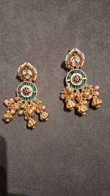 Antique Brass Earrings with Traditional Crafted Finish