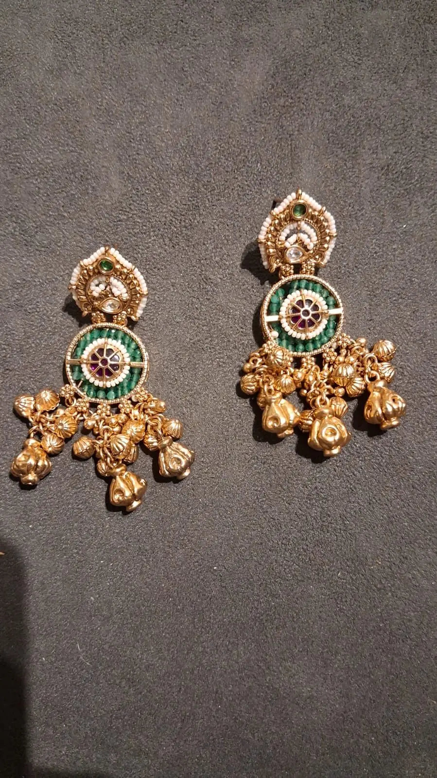 Antique Brass Earrings with Traditional Crafted Finish