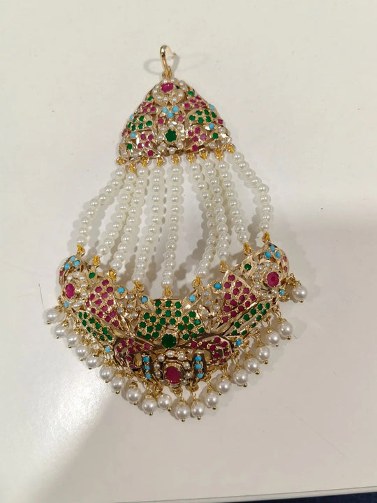 Antique Brass Passa Headpiece with Filigree Detailing