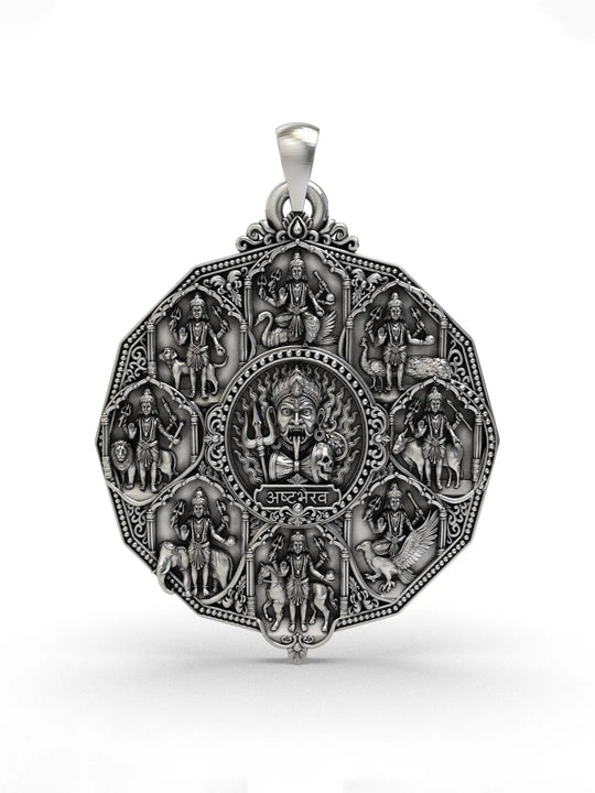 Ashta Bhairava Sterling Silver Pendant