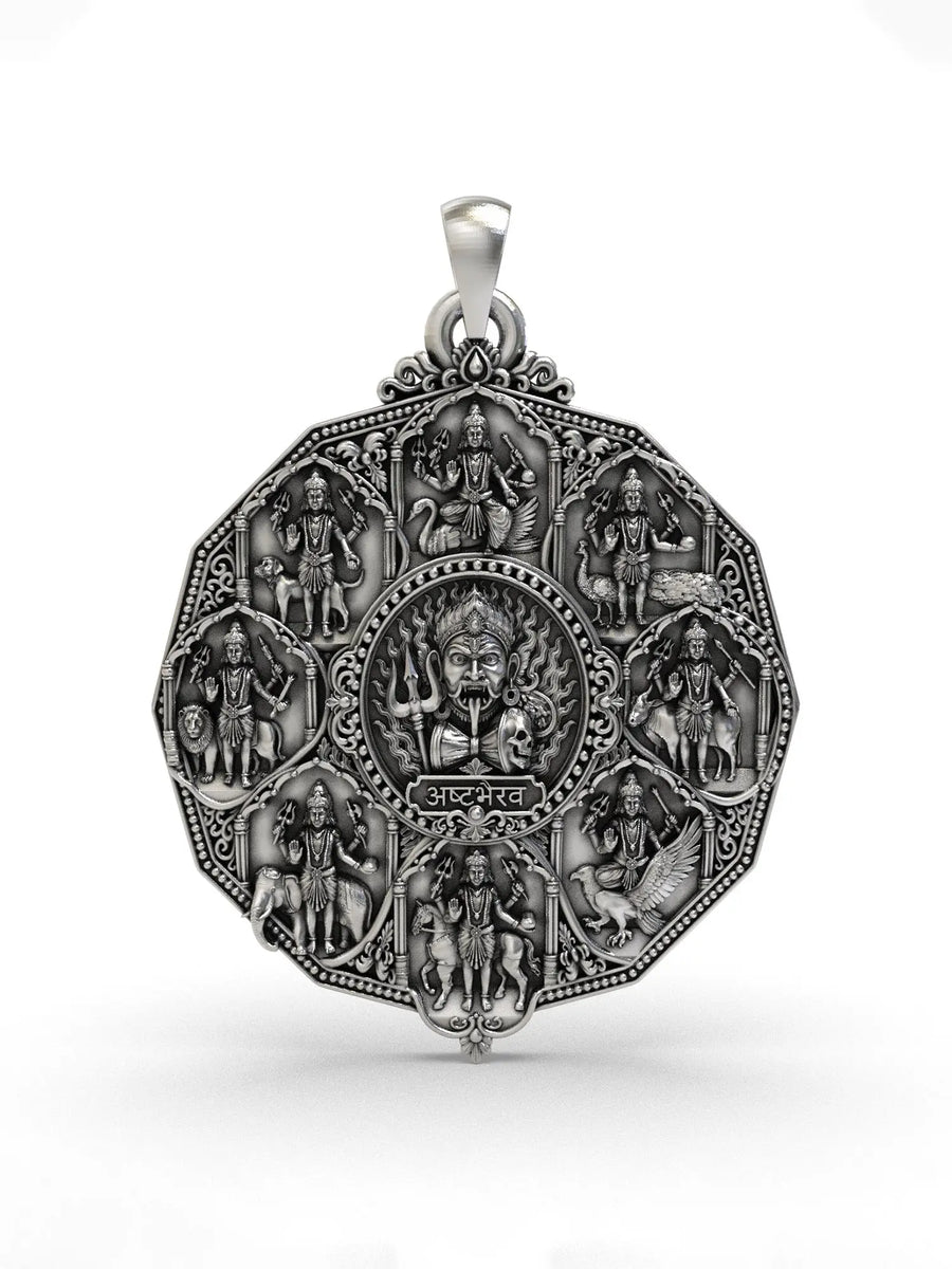 Ashta Bhairava Sterling Silver Pendant