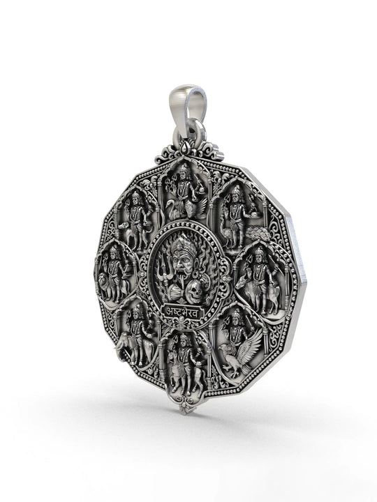 Ashta Bhairava Sterling Silver Pendant