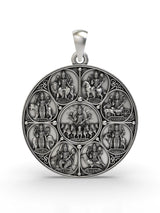 Navagraha Antique Sterling Silver Pendant