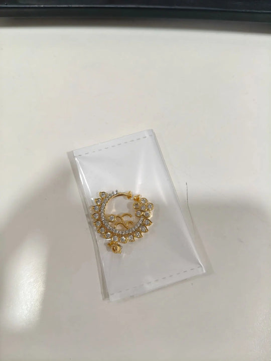 Golden Brass Nose Ring with Traditional Finish