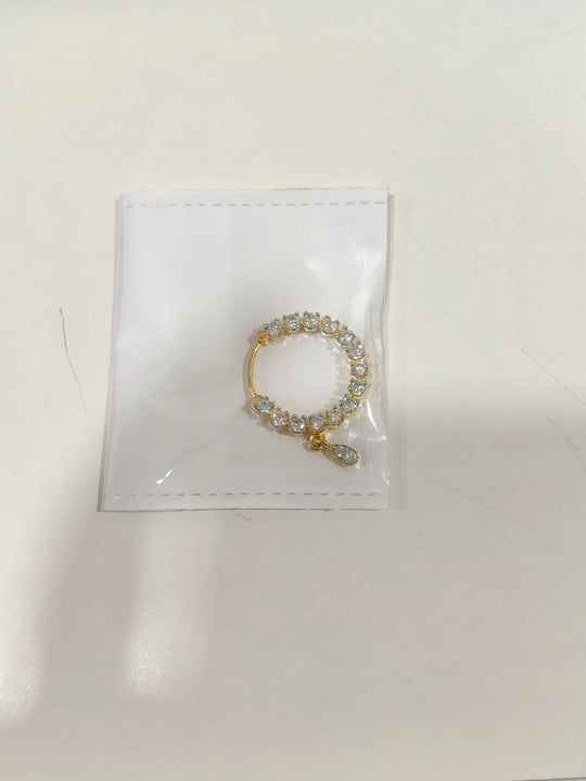 Golden and Silver Brass Nose Ring