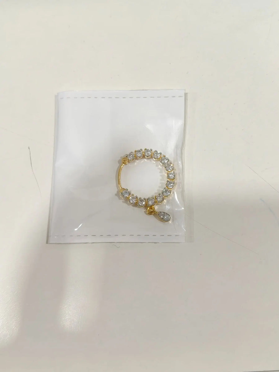 Golden and Silver Brass Nose Ring