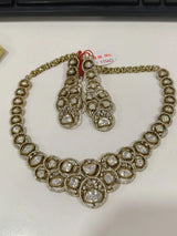 Antique Finish Brass Necklace Set with Traditional Motifs