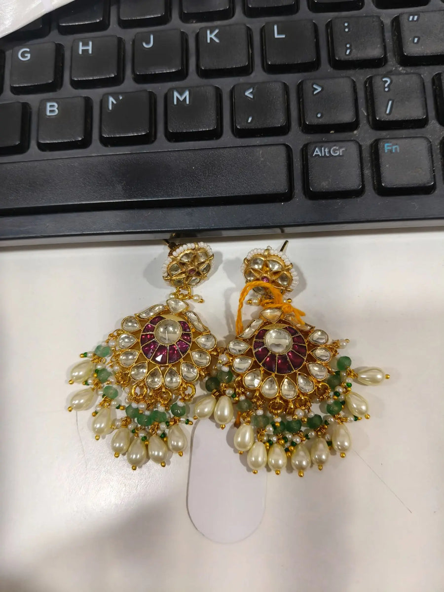 Antique Brass Earrings with Traditional Indian Craft Finish