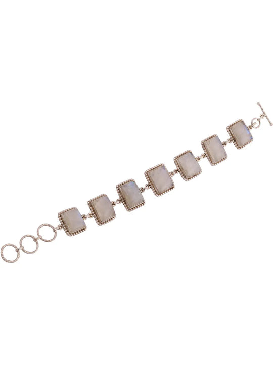 Rainbow Moonstone Sterling Silver Princess Bracelet