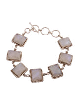 Rainbow Moonstone Sterling Silver Princess Bracelet