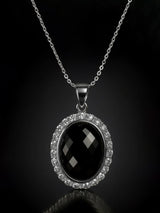 Oval Faceted Zircon Sterling Silver Pendant