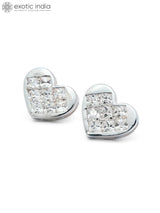 Heart-Shaped Sterling Silver Pendant with Cubic Zirconia