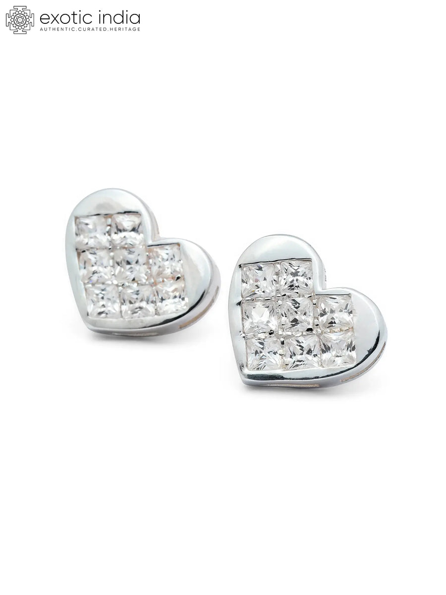 Heart-Shaped Sterling Silver Pendant with Cubic Zirconia