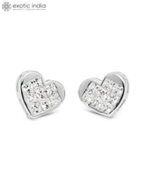 Heart-Shaped Sterling Silver Pendant with Cubic Zirconia
