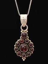 Garnet Sterling Silver Pendant and Earrings Set