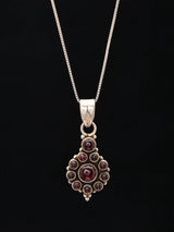 Garnet Sterling Silver Pendant and Earrings Set