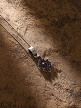 Garnet Sterling Silver Pendant and Earrings Set