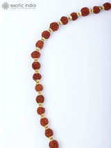 Trident Damru Rudraksha Mala Necklace in Brass