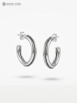 Sterling Silver Semi Hoop Earrings