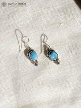 Tibetan Turquoise Sterling Silver Drop Earrings