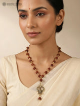 Trident Damaru Rudraksha Brass Devotional Necklace