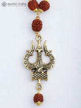 Trident Damaru Rudraksha Brass Devotional Necklace