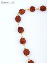 Trident Damaru Rudraksha Brass Devotional Necklace