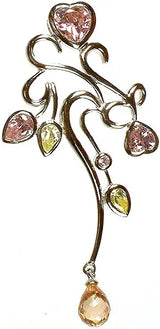 Multicolour CZ Heart Sterling Silver Pendant