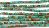 Turquoise Tube Bead Necklace in Blue-Green Hues