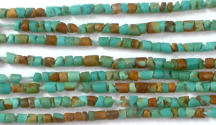 Turquoise Tube Bead Necklace in Blue-Green Hues