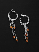 Carnelian Chandelier Hoop Earrings in Sterling Silver