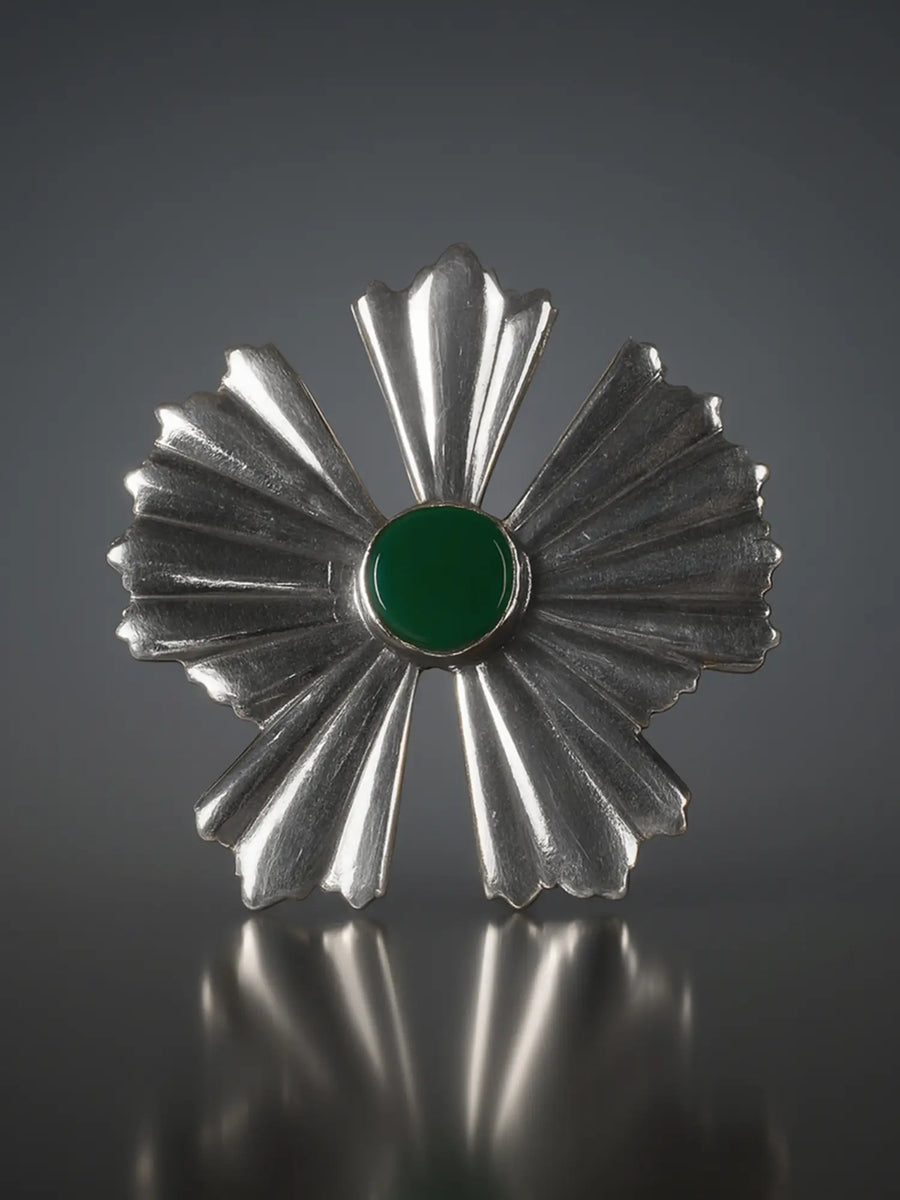 Green Onyx Chakra Sterling Silver Pendant