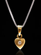 Diamond Set 18K Gold Heart Pendant for Valentine
