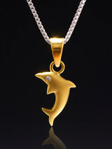 Dolphin Diamond Eye 18K Gold Pendant
