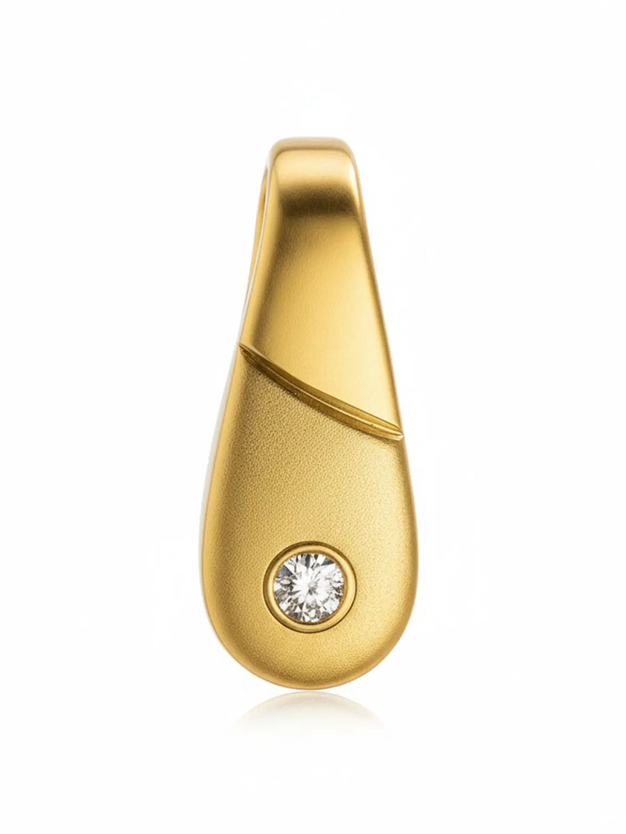 Diamond Solitaire 18K Gold Pendant