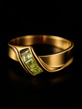 Faceted Aquamarine 18K Gold Finger Ring