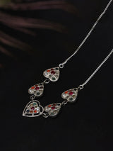 Navaratna Heart Sterling Silver Necklace