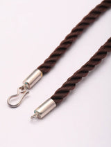 Knotted Velvet Rope Necklace with Sterling Silver Closure