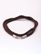 Knotted Velvet Rope Necklace with Sterling Silver Closure