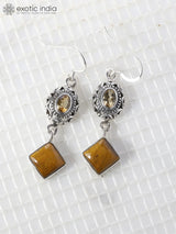 Tiger Eye Sterling Silver Earrings