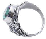 Faceted Mystic Topaz Sterling Silver Ring