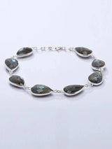 Pear Faceted Labradorite Sterling Silver Bracelet
