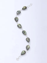 Pear Faceted Labradorite Sterling Silver Bracelet