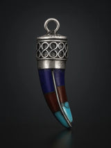 Multicolour Inlay Sterling Silver Pendant