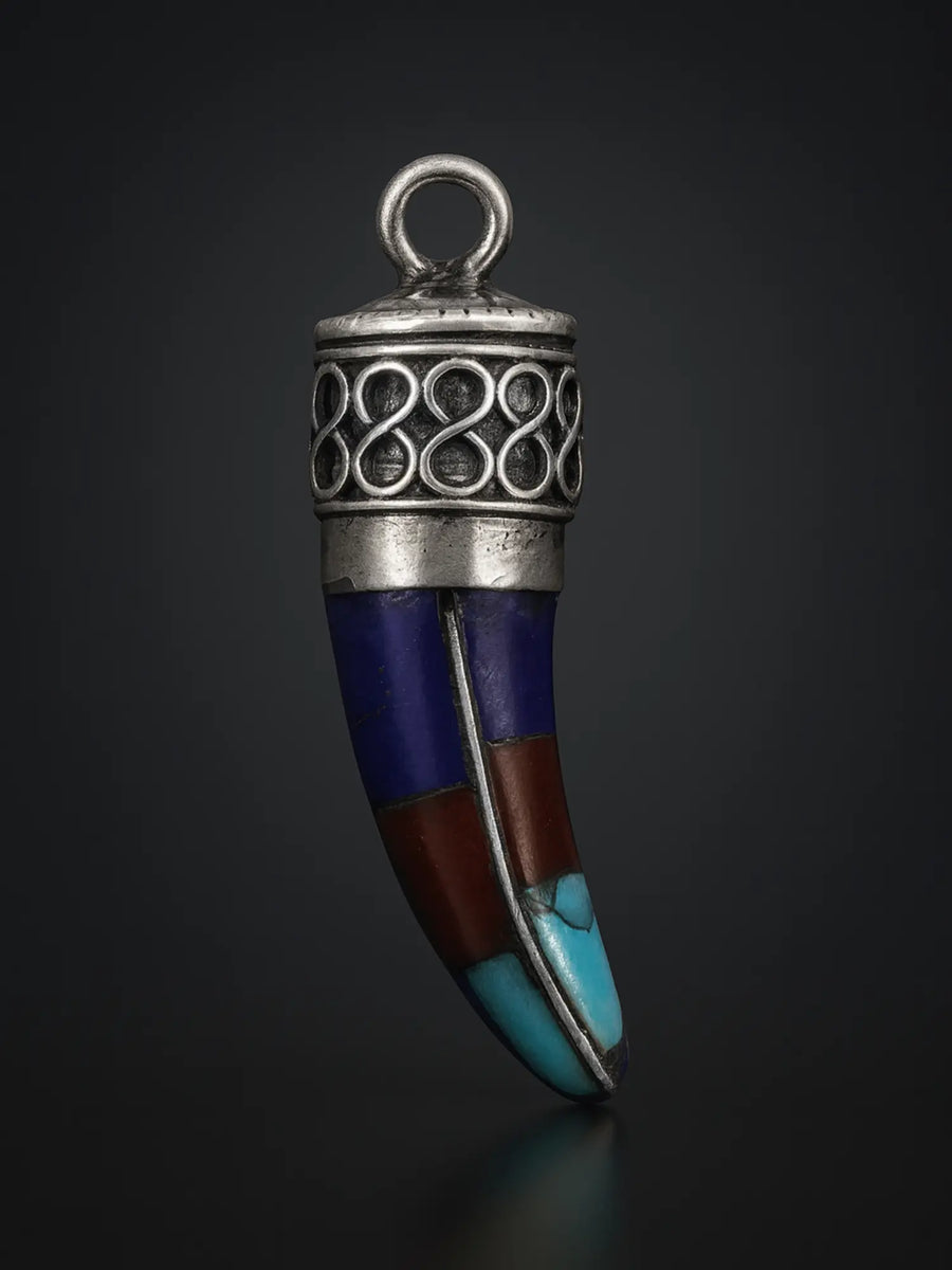 Multicolour Inlay Sterling Silver Pendant