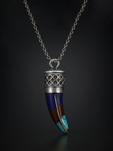 Multicolour Inlay Sterling Silver Pendant