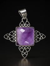 Faceted Amethyst Sterling Silver Pendant