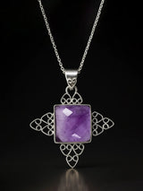 Faceted Amethyst Sterling Silver Pendant