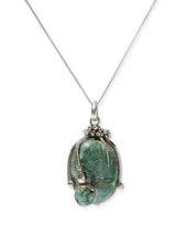 Turquoise Spider Web Sterling Silver Pendant