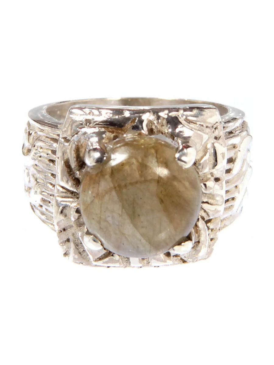 Faceted Labradorite Sterling Silver Ring